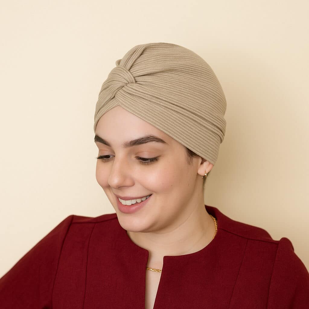 Turbante Zarah Malha Canelada - (cor lisa) - Imagem 1