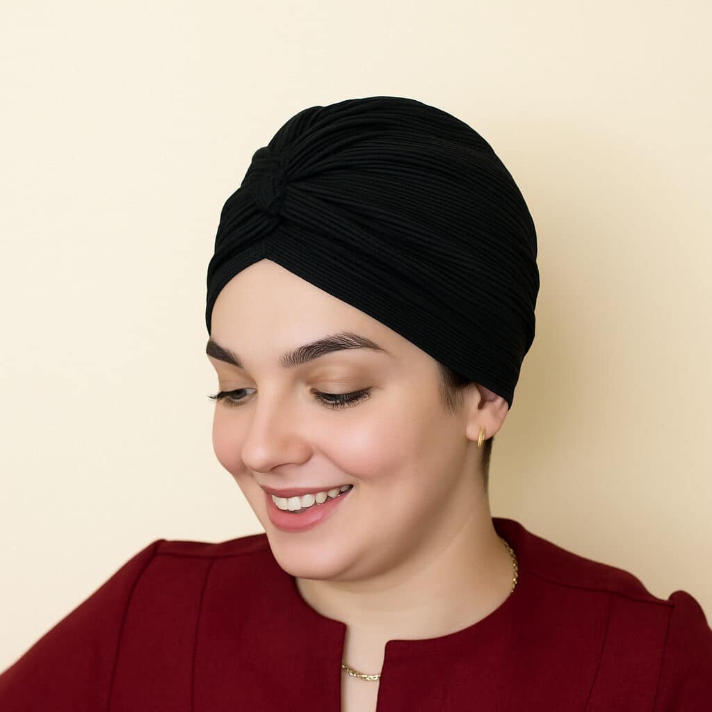 Turbante Zarah Malha Canelada - (cor lisa) - Imagem 2