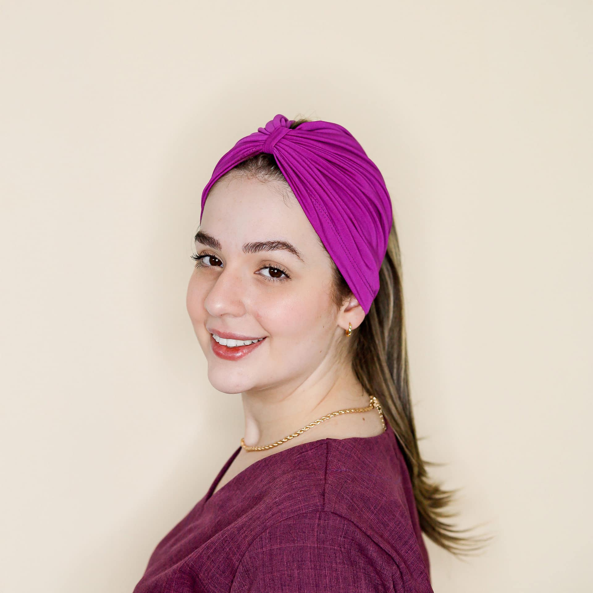 Turbante Borboleta 2 em 1 - Liso - Imagem 1