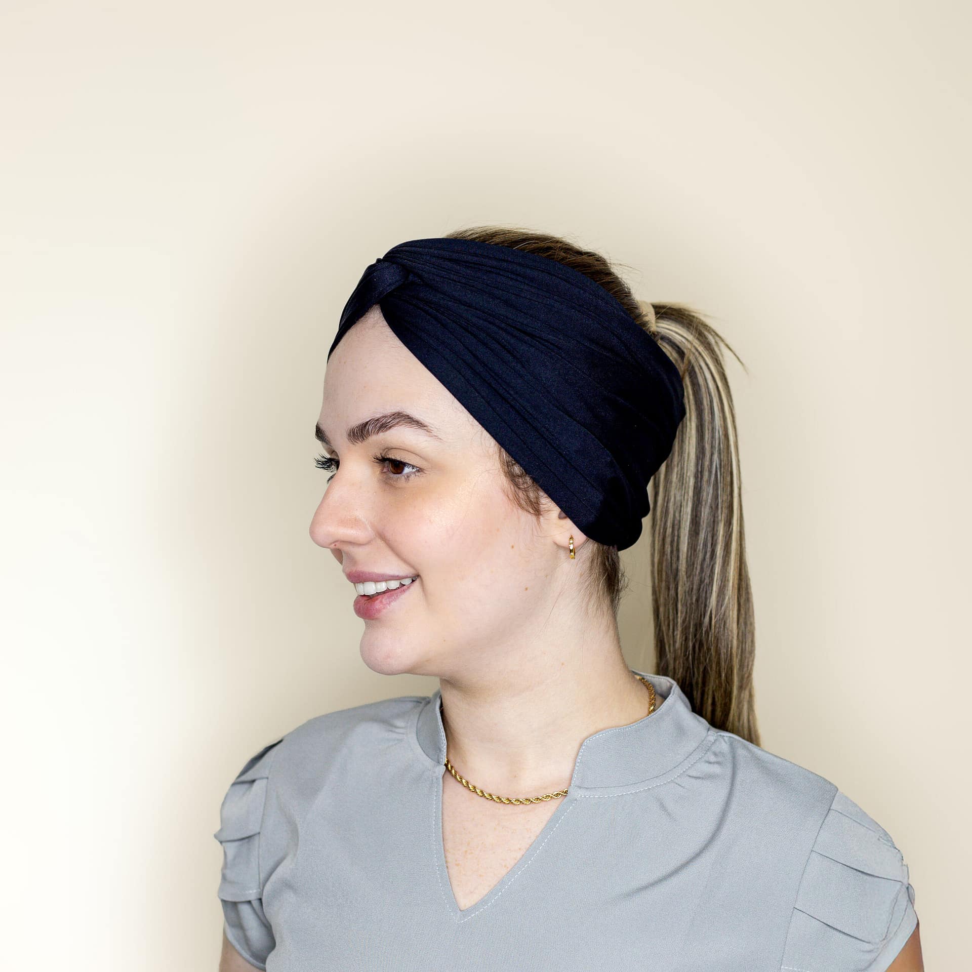 Turbante Flor 3x1 - Liso - Imagem 5