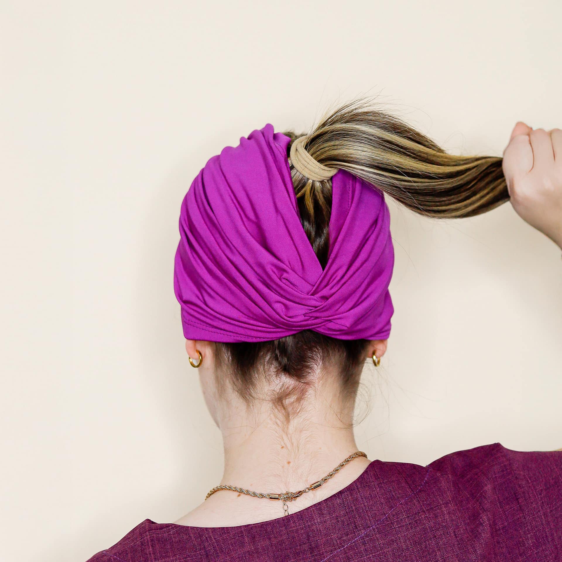 Turbante Borboleta 2 em 1 - Liso - Imagem 5