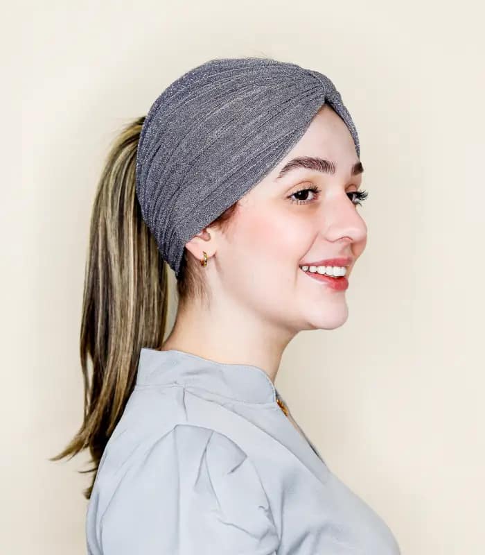 Turbante Borboleta 2 em 1 - Lurex Brilho - Imagem 5