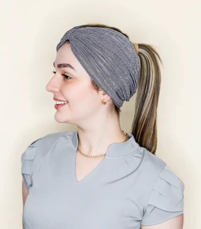 Turbante Borboleta 2 em 1 - Lurex Brilho - Imagem 1